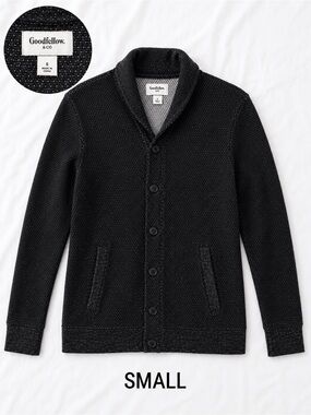 Goodfellow & Co Black Shawl Collar Button-Up Sweater - Small